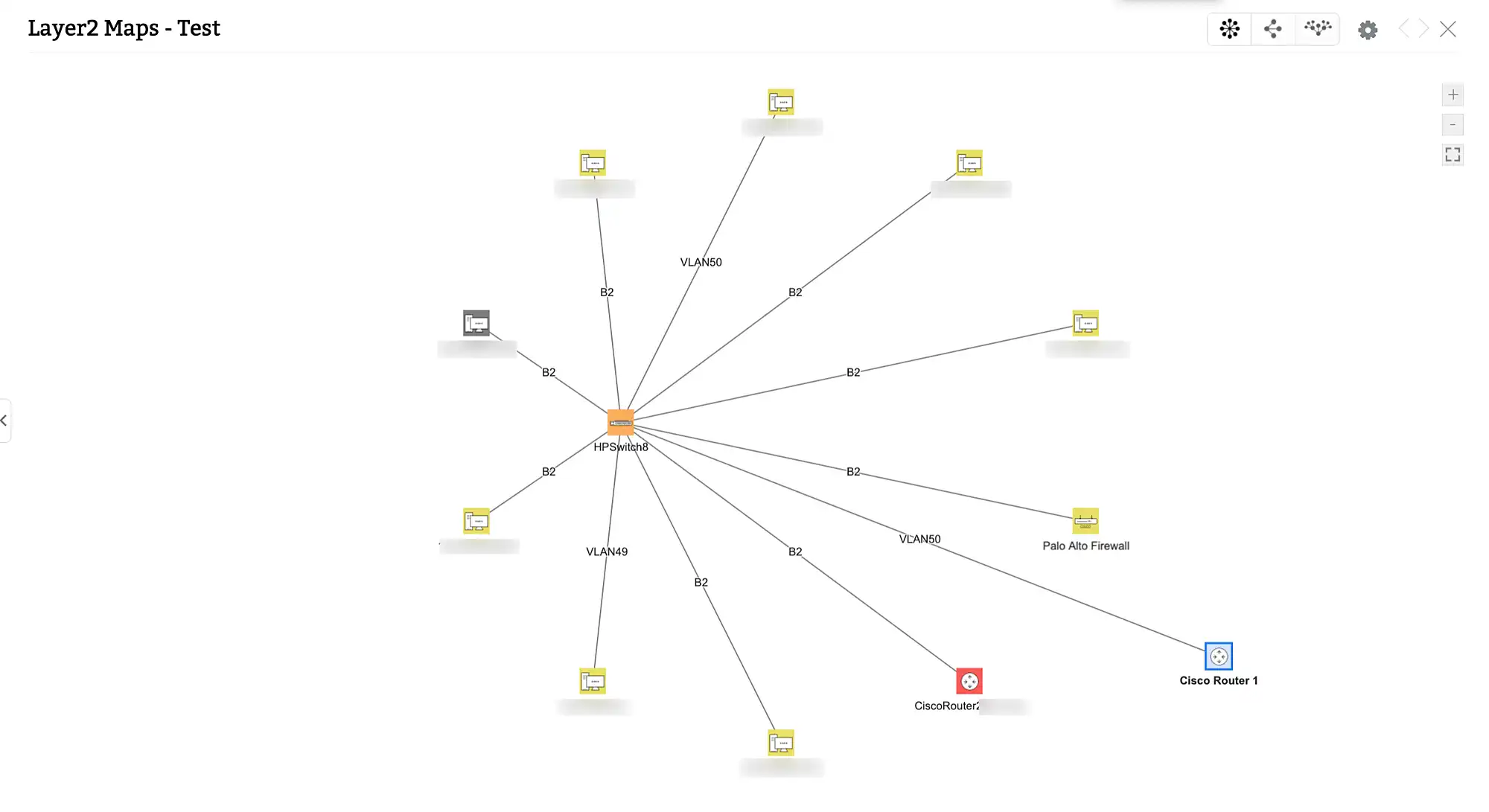 Layer 2 network topology maps